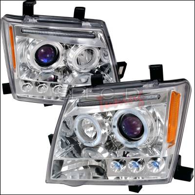 Nissan Xterra Spec-D Halo LED Projector Headlights - Chrome - 2LHP-XTE05-TM