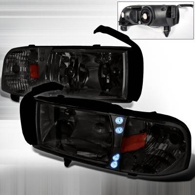Dodge Ram Spec-D Crystal Housing LED Headlights - Smoke - 2LH-RAM94G-RS