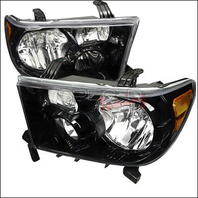Toyota Tundra Spec-D Euro Headlights - Black Housing - 2LH-TUN07JM-DP