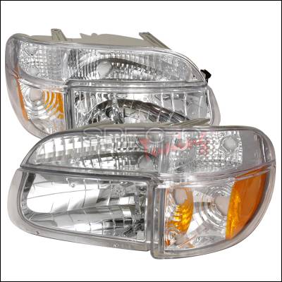 Ford Explorer Spec-D Crystal Housing Headlights - Chrome - 2LPLH-EPOR95-KS