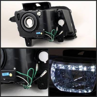 Spyder - Chevrolet Camaro Spyder DRL LED Crystal Headlights - Chrome - 333-CCAM2010-DRL-C - Image 2