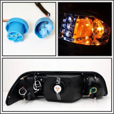 Spyder - Ford Mustang Spyder LED Crystal Headlights - Chrome - 333-FM87-1PC-LED-C - Image 2