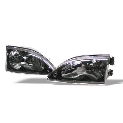 Ford Mustang Spyder Crystal Headlights - Black - 333-FM94-BK