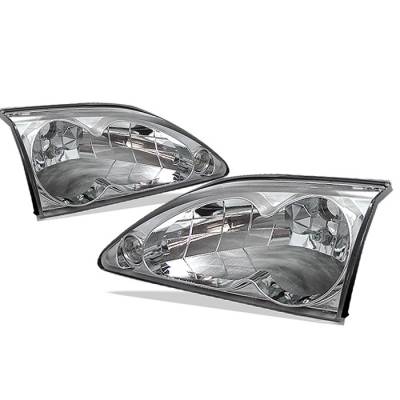 Ford Mustang Spyder Crystal Headlights - Chrome - 333-FM94-C