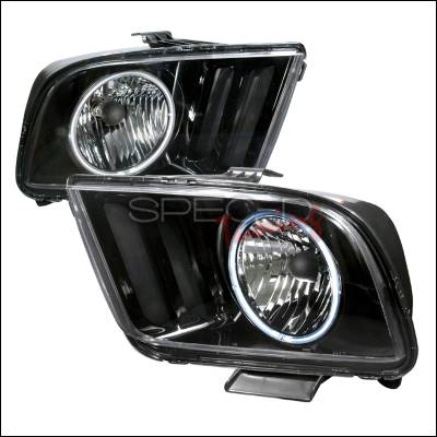 Ford Mustang Spec-D Crystal Housing Headlights - Black - 3LH-MST05JM-KS