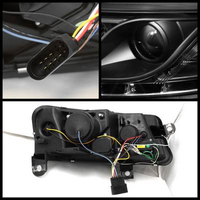 Spyder - Audi A6 Spyder Projector Headlights DRL - Black - 444-ADA605-DRL-BK - Image 2