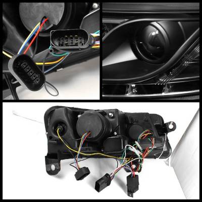Spyder - Audi A6 Spyder Projector Headlights - Xenon HID Model Only DRL - Black - 444-ADA605-HID-DRL-BK - Image 2