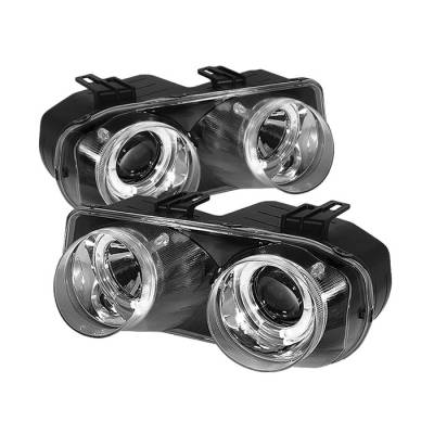 Acura Integra Spyder Projector Headlights - LED Halo - Chrome - 444-AI94-HL-C