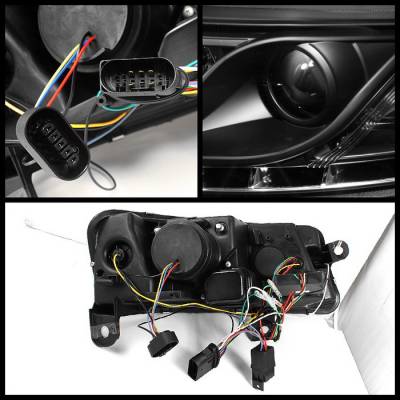 Spyder Auto - Audi A6 Spyder Daytime Running LED Projector Headlights - Black - 444-BMWE46-2D-HL-C - Image 2