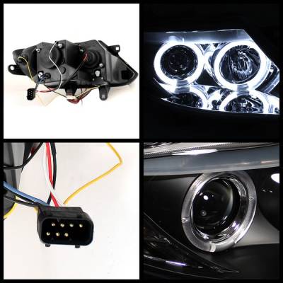 Spyder - BMW Z4 Spyder Projector Headlights LED Halo - Black - 444-BMWZ403-HL-BK - Image 2