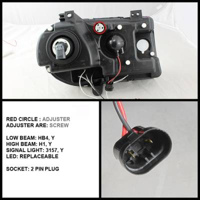 Spyder - Chrysler 300 Spyder Projector Headlights - CCFL Halo - LED - Chrome - 444-C300C-CCFL-C - Image 2
