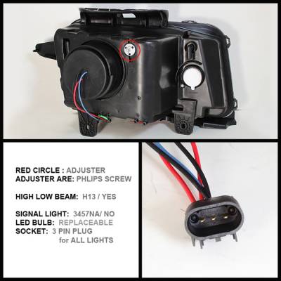 Spyder - Chevrolet Camaro Spyder Projector Headlights Dual Halo - LED Halo - Black - 444-CCAM2010-HL-BK - Image 2