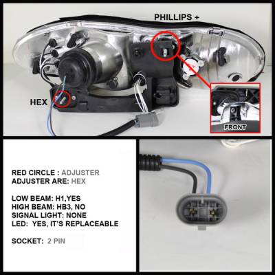 Spyder - Chevrolet Camaro Spyder Projector Headlights - CCFL Halo - LED - Black - 444-CCAM98-CCFL-BK - Image 2