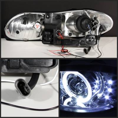 Spyder - Chevrolet Camaro Spyder Projector Headlights - LED Halo - LED - Chrome - 444-CCAM98-HL-C - Image 2