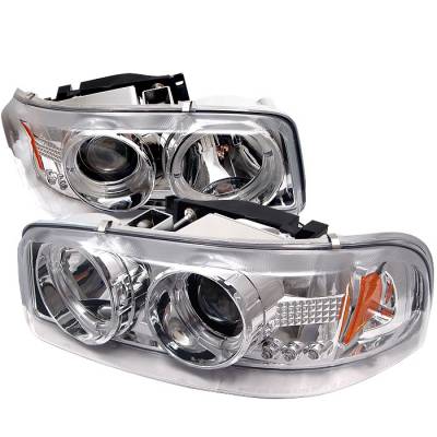 GMC Yukon Spyder Projector Headlights - LED Halo - LED - Chrome - 444-CDE00-HL-C