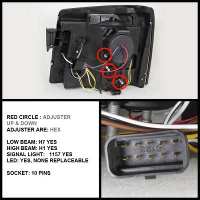 Spyder - Cadillac Escalade Spyder Projector Headlights LED Halo - DRL - Chrome - 444-CE02-DRL-C - Image 2