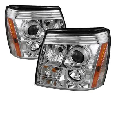 Spyder - Cadillac Escalade Spyder Projector Headlights - Xenon HID Model Only - LED Halo - DRL - Chrome - 444-CE02-HID-DRL-C - Image 1