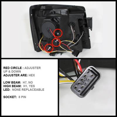 Spyder - Cadillac Escalade Spyder Projector Headlights - Xenon HID Model Only - LED Halo - DRL - Chrome - 444-CE02-HID-DRL-C - Image 2