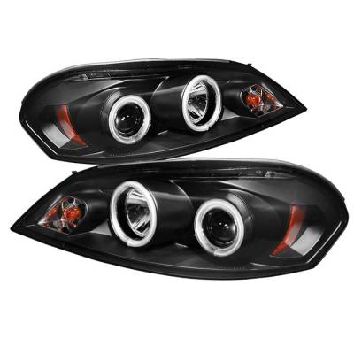 Chevrolet Impala Spyder Projector Headlights - CCFL Halo - LED - Black - 444-CHIP06-CCFL-BK