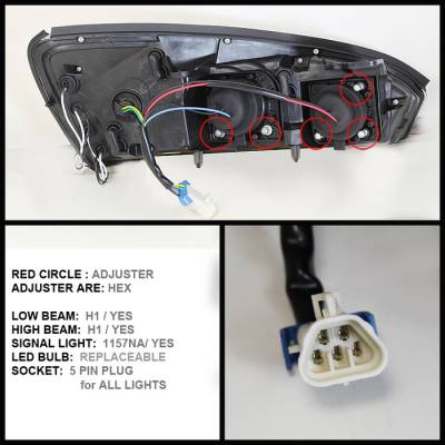 Spyder - Chevrolet Malibu Spyder Projector Headlights - LED Halo - LED - Black - 444-CM04-HL-BK - Image 2