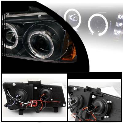 Spyder - Chevrolet Avalanche Spyder Projector Headlights - LED Halo - LED - Amber Reflector - Black - 444-CS03-AM-BK - Image 2