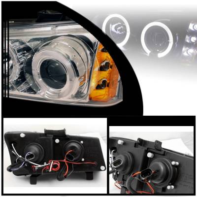 Spyder - Chevrolet Avalanche Spyder Projector Headlights - LED Halo - LED - Amber Reflector - Chrome - 444-CS03-AM-C - Image 2
