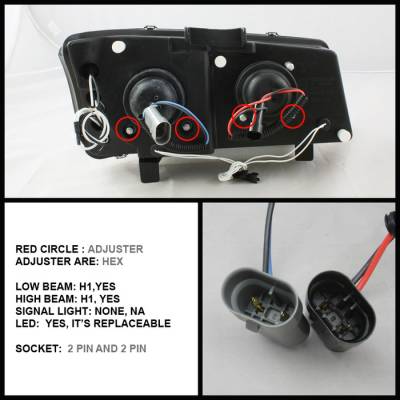 Spyder - Chevrolet Silverado Spyder Projector Headlights - CCFL Halo - LED - Chrome - 444-CS03-CCFL-C - Image 2
