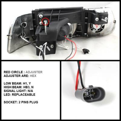 Spyder - Chevrolet Suburban Spyder Projector Headlights - CCFL Halo - LED - Black - 444-CS99-CCFL-BK - Image 2