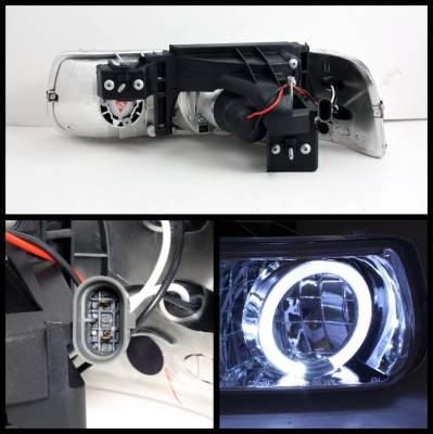 Spyder - Chevrolet Silverado Spyder Projector Headlights - LED Halo - LED - Chrome - 444-CS99-HL-C - Image 2