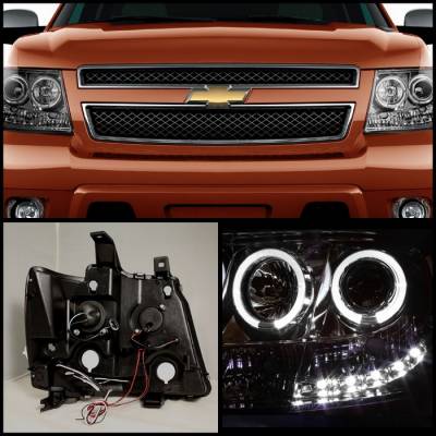 Spyder - Chevrolet Avalanche Spyder Projector Headlights - LED Halo - LED - Chrome - 444-CSUB07-HL-C - Image 2