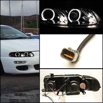 Spyder - Chrysler Sebring 2DR Spyder Projector Headlights - LED Halo - LED - Black - 444-DAV97-HL-BK - Image 2