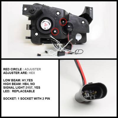 Spyder - Dodge Charger Spyder Projector Headlights - CCFL Halo - LED - Chrome - 444-DCH05-CCFL-C - Image 2