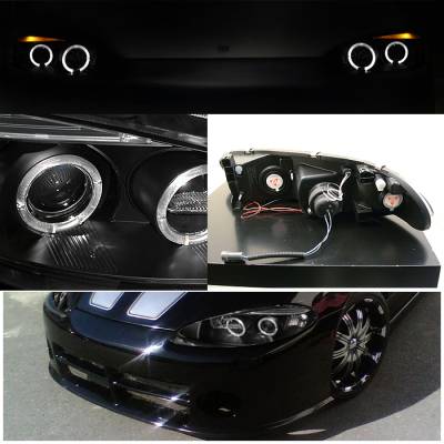 Spyder - Dodge Intrepid Spyder Projector Headlights - LED Halo - Replaceable Eyebrow - Black - 444-DINT98-HL-BK - Image 2