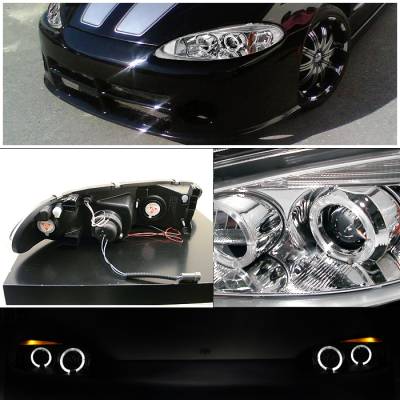Spyder - Dodge Intrepid Spyder Projector Headlights - LED Halo - Replaceable Eyebrow - Chrome - 444-DINT98-HL-C - Image 2