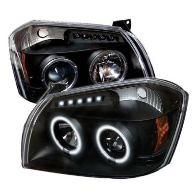 Dodge Magnum Spyder Projector Headlights - CCFL Halo - LED - Black - 444-DMAG05-CCFL-BK