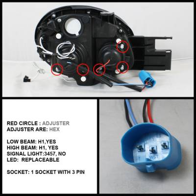 Spyder - Dodge Neon Spyder Projector Headlights - CCFL Halo - LED - Chrome - 444-DN03-CCFL-C - Image 2