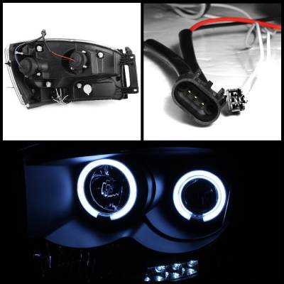 Spyder - Dodge Ram Spyder Projector Headlights - CCFL Halo - LED - Black - 444-DR06-CCFL-BK - Image 2