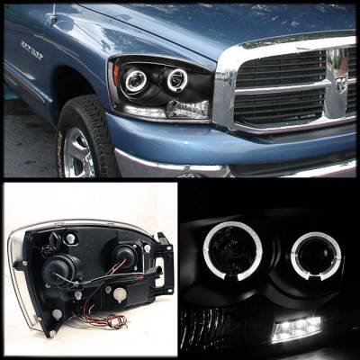 Spyder - Dodge Ram Spyder Projector Headlights - LED Halo - LED - Black - 444-DR06-HL-BK - Image 2