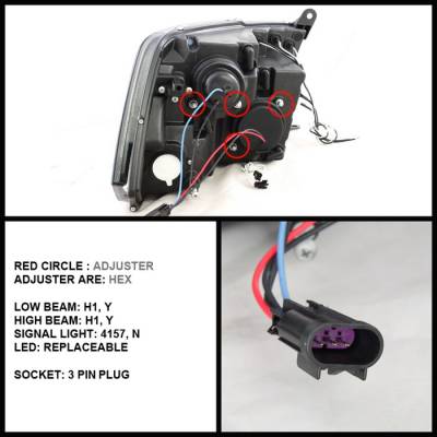 Spyder - Dodge Ram Spyder Projector Headlights CCFL Halo - LED - Black - 444-DR09-CCFL-BK - Image 2