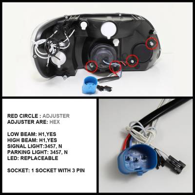 Spyder - Ford Explorer Spyder Projector Headlights - CCFL Halo - Chrome - 1PC - 444-FEXP95-CCFL-1PC-C - Image 2