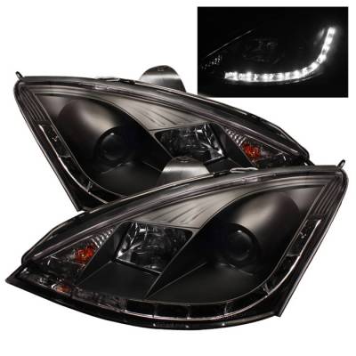Spyder - Ford Focus Spyder Projector Headlights - DRL - Black - 444-FF00-DRL-BK - Image 1