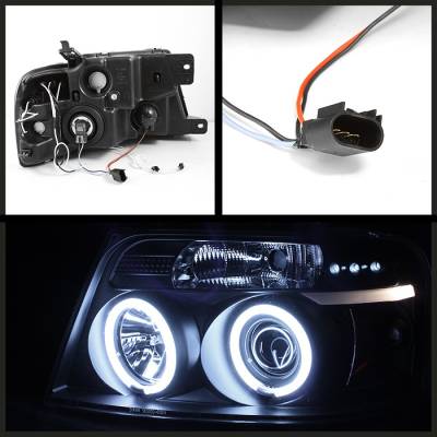 Spyder - Ford F150 Spyder Projector Headlights - Version 2 - Halo - LED - Black - 444-FF15004--G2-BK - Image 2