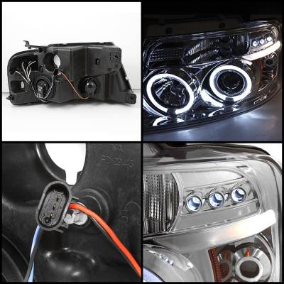 Spyder - Ford F150 Spyder Projector Headlights - Version 2 - LED Halo - LED - Chrome - 444-FF15004-HL-G2-C - Image 2