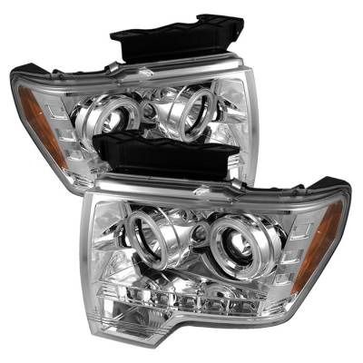 Spyder - Ford F150 Spyder Projector Headlights CCFL Halo - LED - Chrome - 444-FF15009-CCFL-C - Image 1