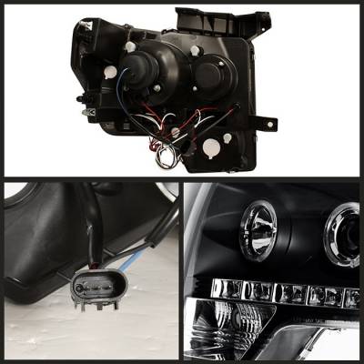 Spyder - Ford F150 Spyder Projector Headlights LED Halo - LED - Black - 444-FF15009-HL-BK - Image 2