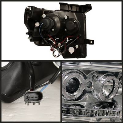 Spyder - Ford F150 Spyder Projector Headlights LED Halo - LED - Chrome - 444-FF15009-HL-C - Image 2