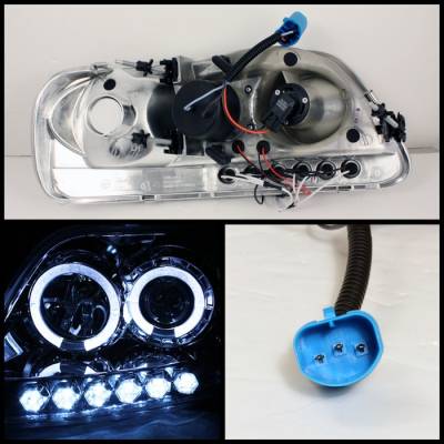 Spyder - Ford F150 Spyder Projector Headlights - LED Halo - Amber Reflector - LED - Chome - 1PC - 444-FF15097-1P-AM-C - Image 2