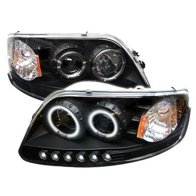 Spyder - Ford F150 Spyder Projector Headlights - CCFL Halo - LED - Black - 1PC - 444-FF15097-1P-CCFL-BK - Image 1