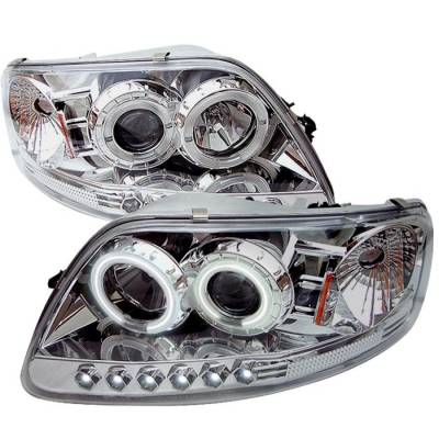 Spyder - Ford F150 Spyder Projector Headlights - CCFL Halo - LED - Chome - 1PC - 444-FF15097-1P-CCFL-C - Image 1