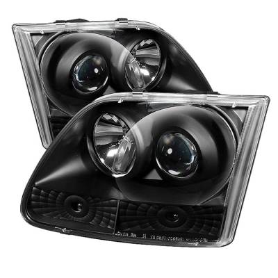 Ford Expedition Spyder Projector Headlights - Black - 444-FF15097-BK